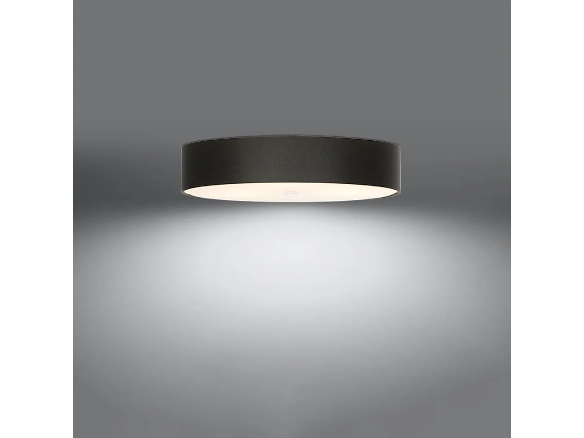 Luminárias De Teto Skala Minimalista, Tecido/Vidro/Aço - 6 Lichtbronnen - L.70 X H.20 Cm - Preto
