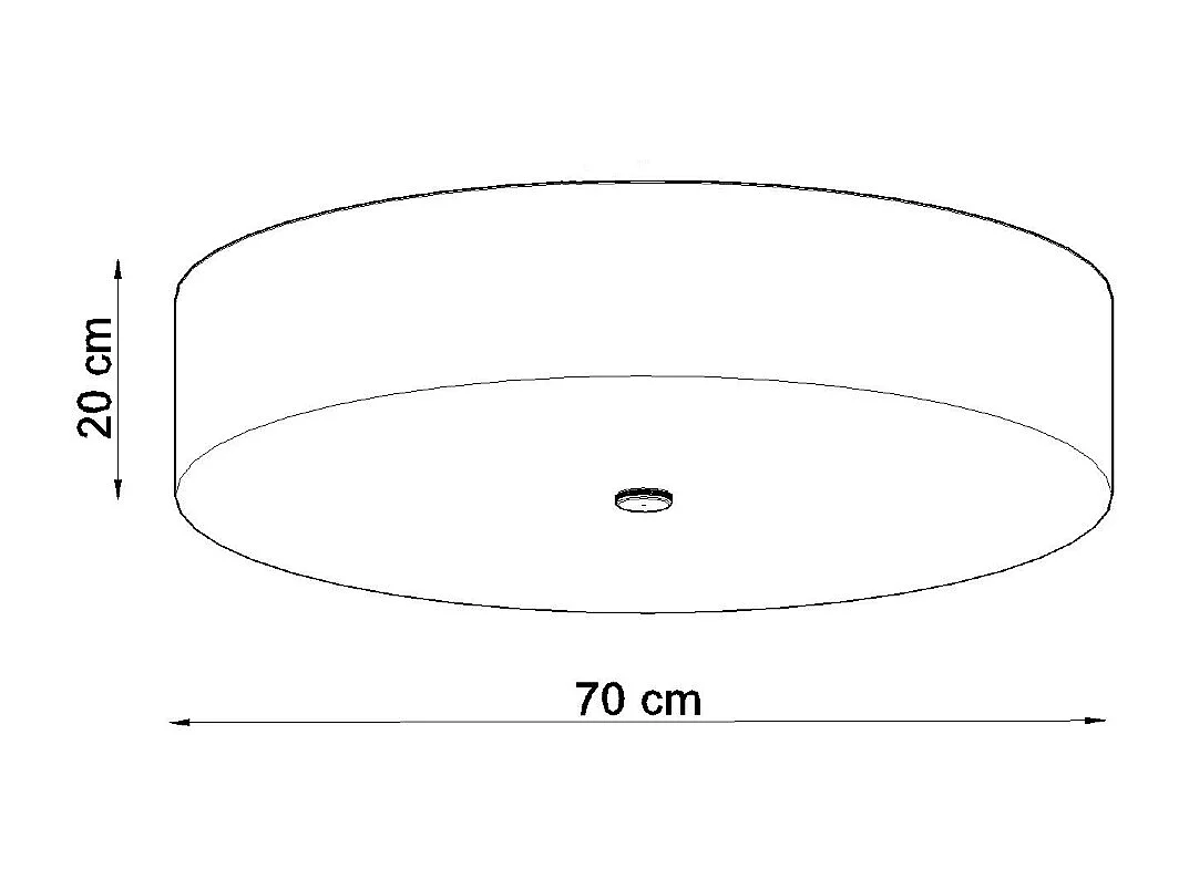 Sollux SKALA Plafonnier Cylindrique Noir 70cm E27