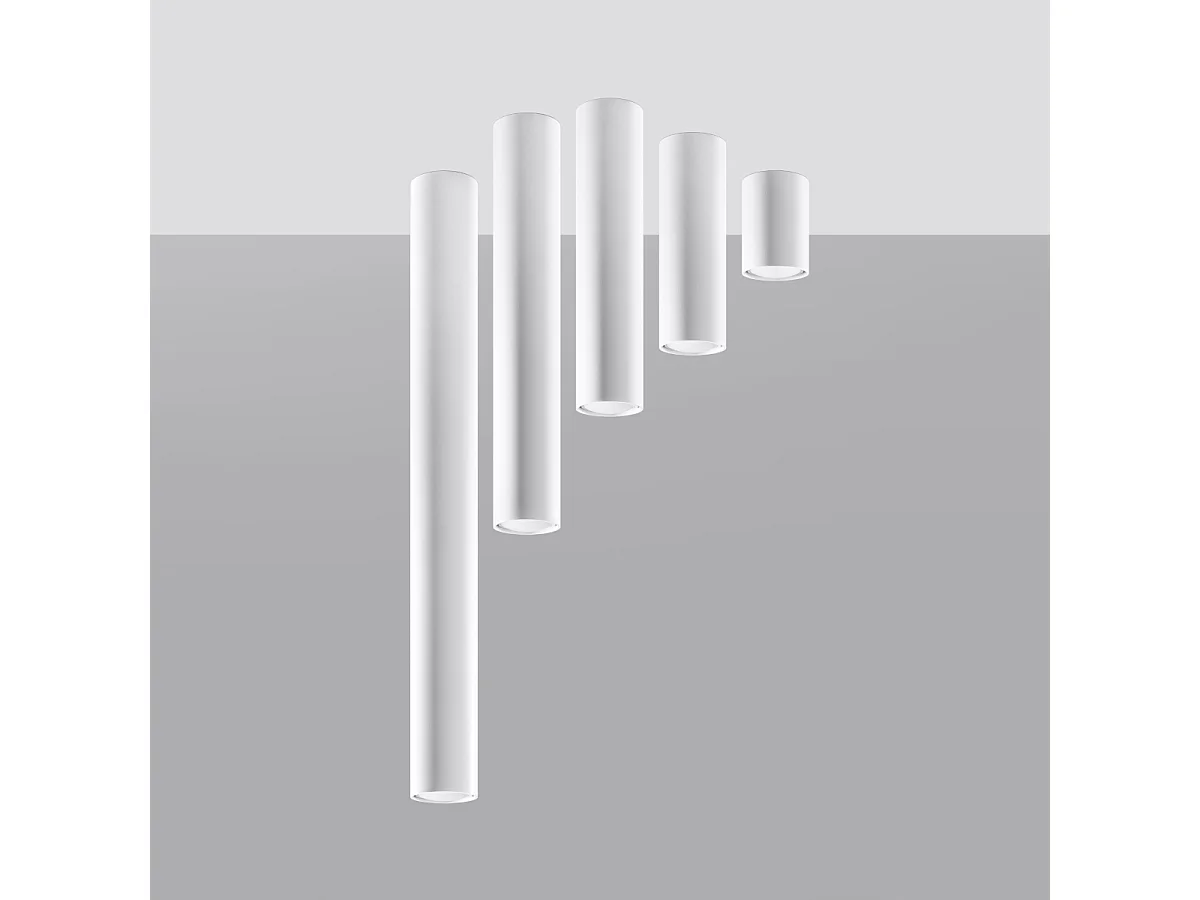 Luminárias De Teto Lagos Moderno, Aço - 1 Lichtbronnen - L.6 X H.40 Cm - Branco