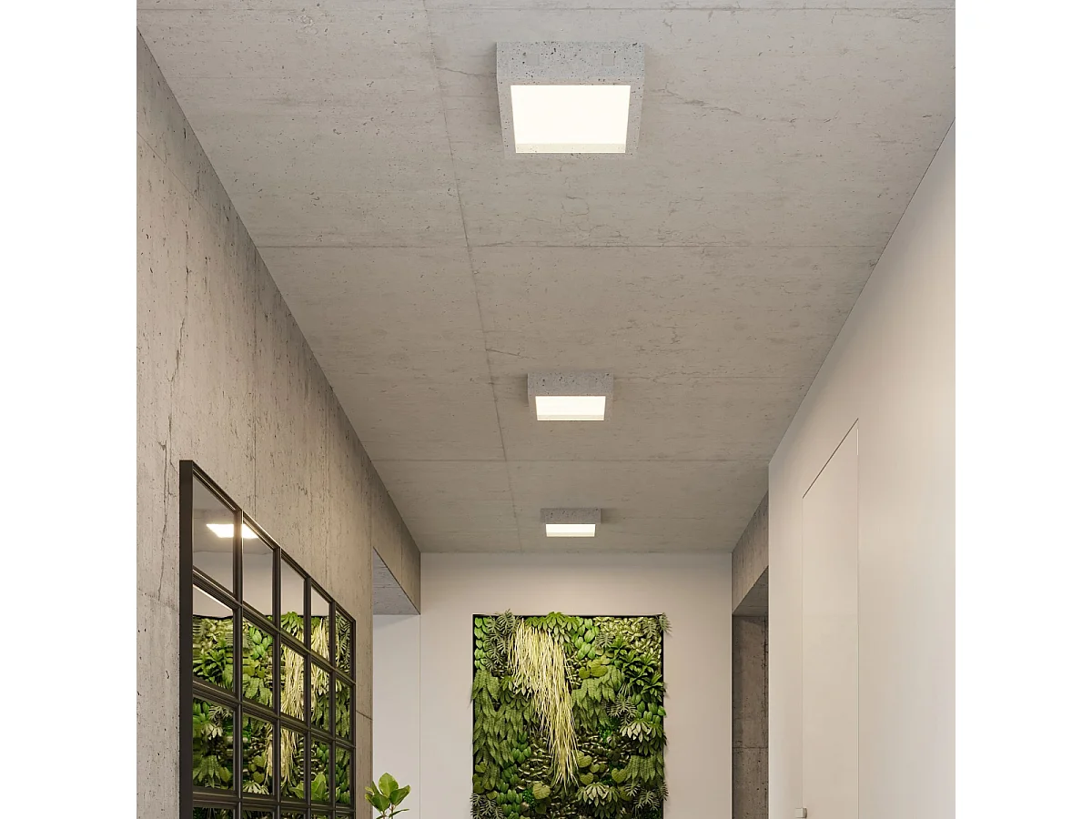 Sollux Lighting Riza Plafonnier encastré gris béton, 33 cm