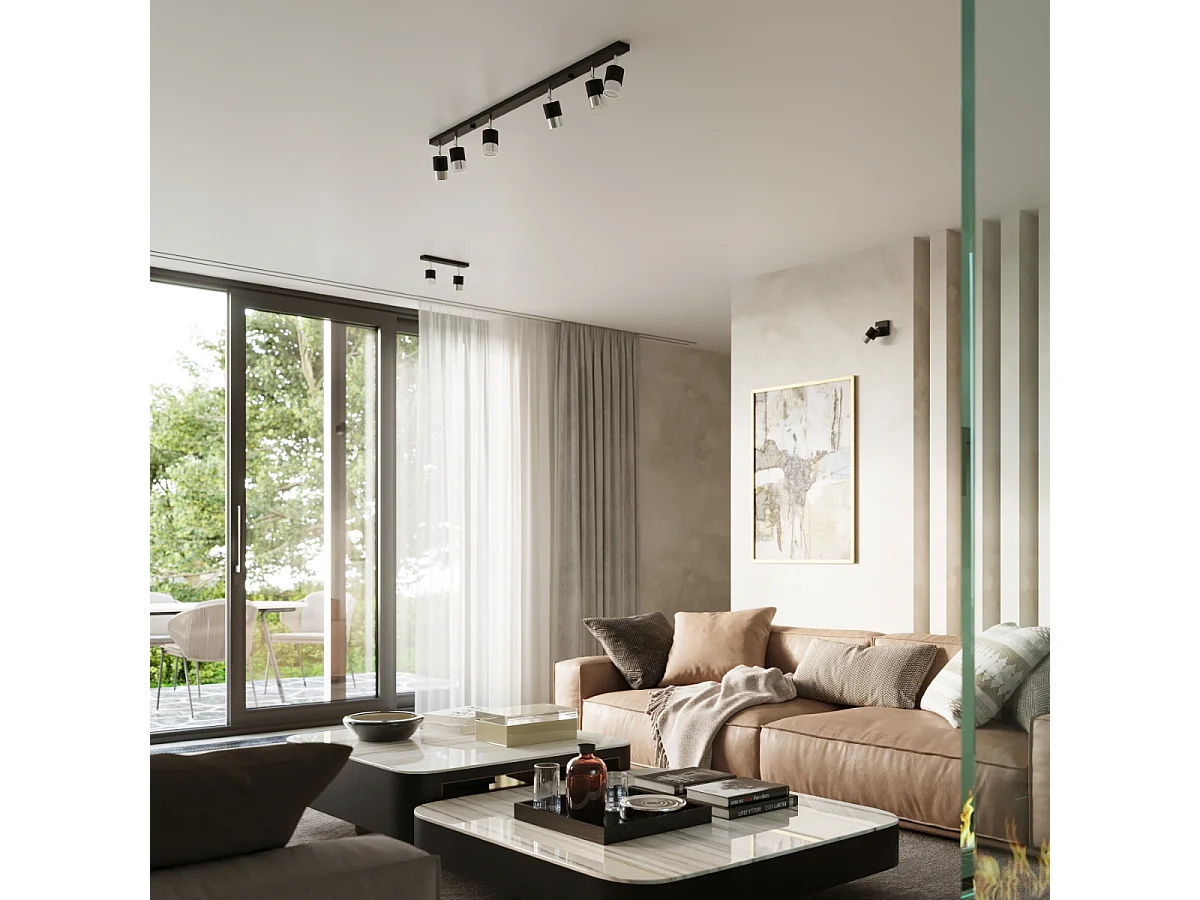 Sollux Lighting Nero Faretto da soffitto a barra, nero/cromo, 3x GU10