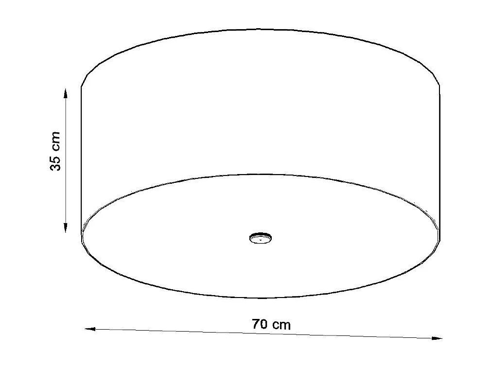 Sollux OTTO Plafonnier Cylindrique Noir 70cm E27