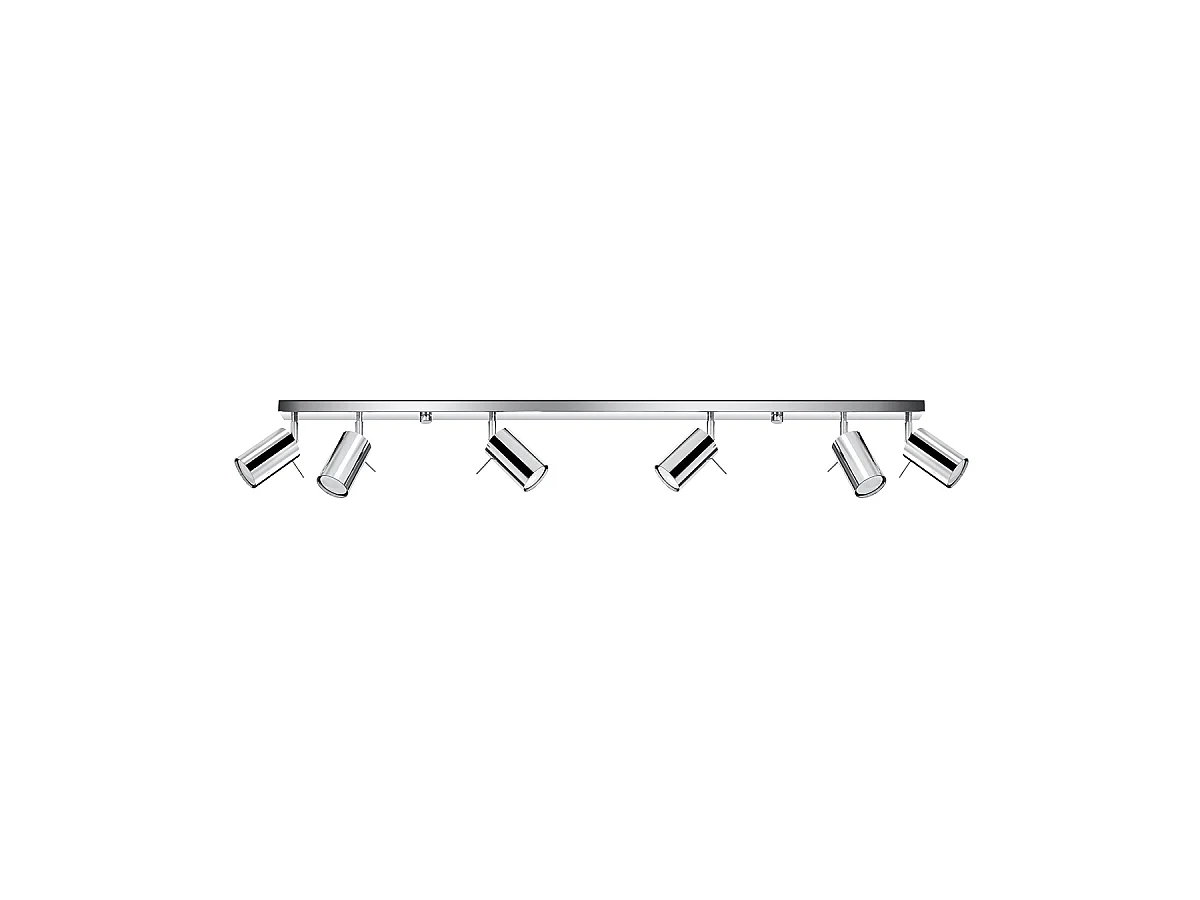 Plafondlampen Ring Modern Van  - 6 Lichtbronnen - L.118 X H.16 Cm - Chroom