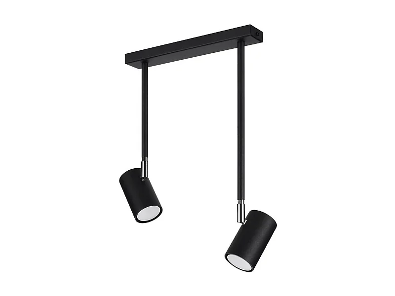 Luminárias De Teto Norano Moderno, Aço - 2 Lichtbronnen - L.30 X H.43 Cm - Preto
