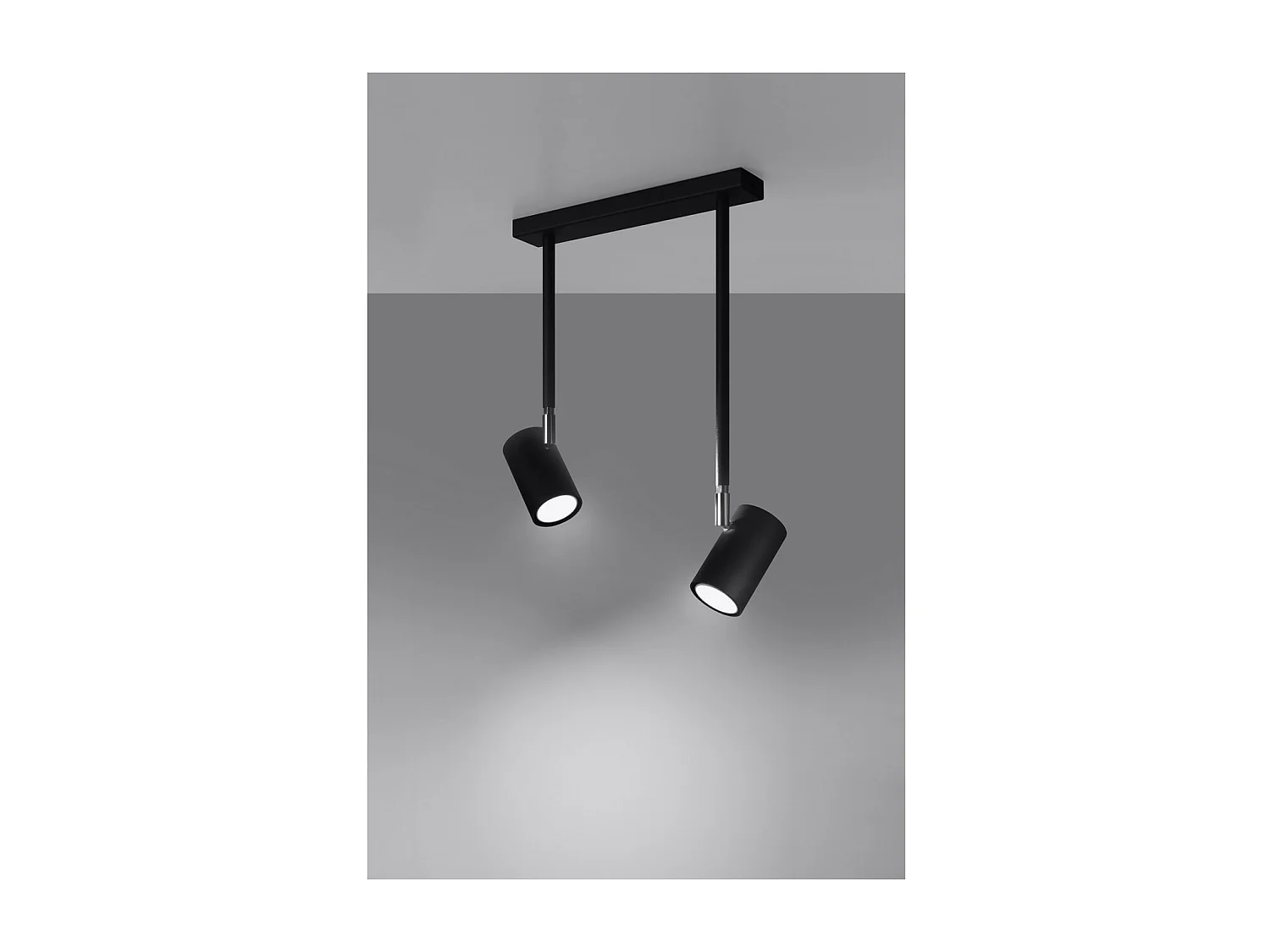 Sollux Lighting Norano Faretto doppio da soffitto, nero, 2x GU10