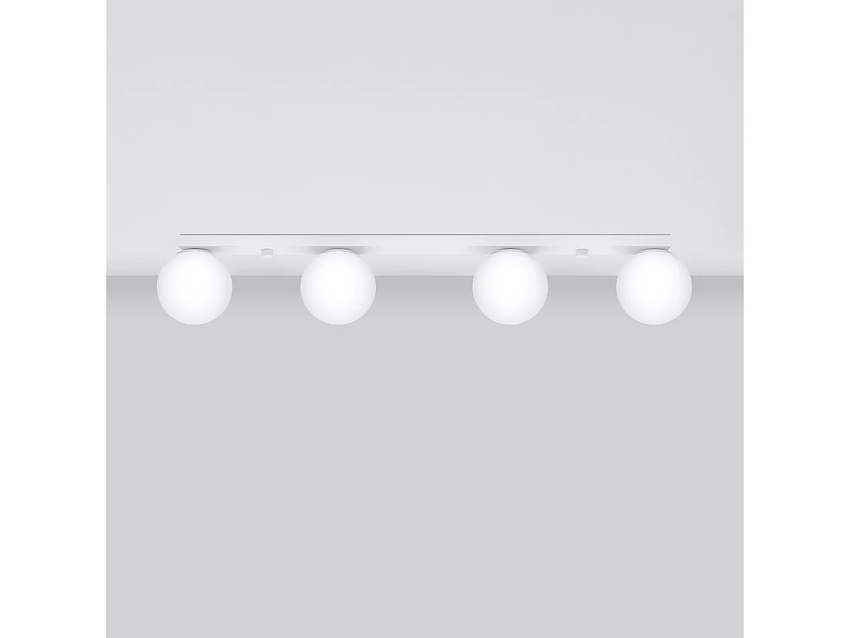 Plafondlampen Yoli Modern Van  - 4 Lichtbronnen - L.88 X H.14,5 Cm - Wit