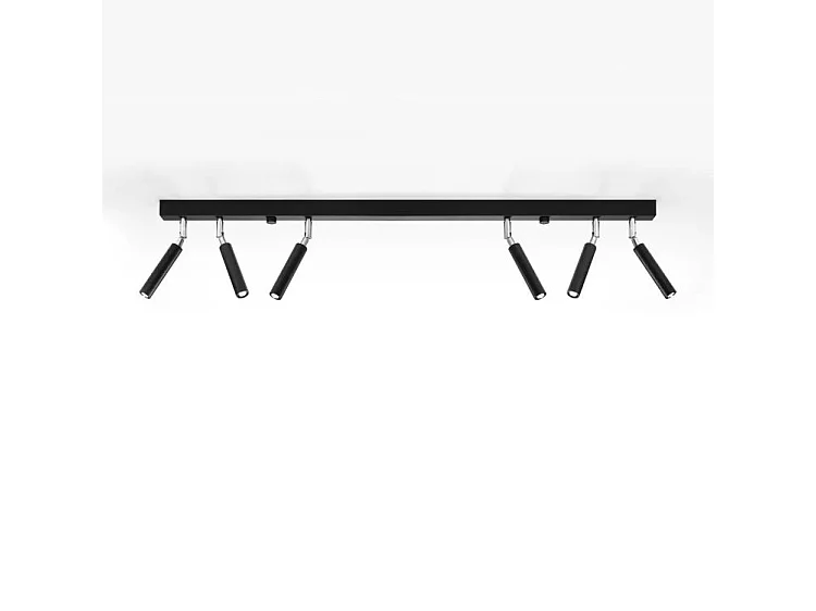 Luminárias De Teto Eyetech Moderno, Alumínio - 6 Lichtbronnen - L.100 X H.20 Cm - Preto