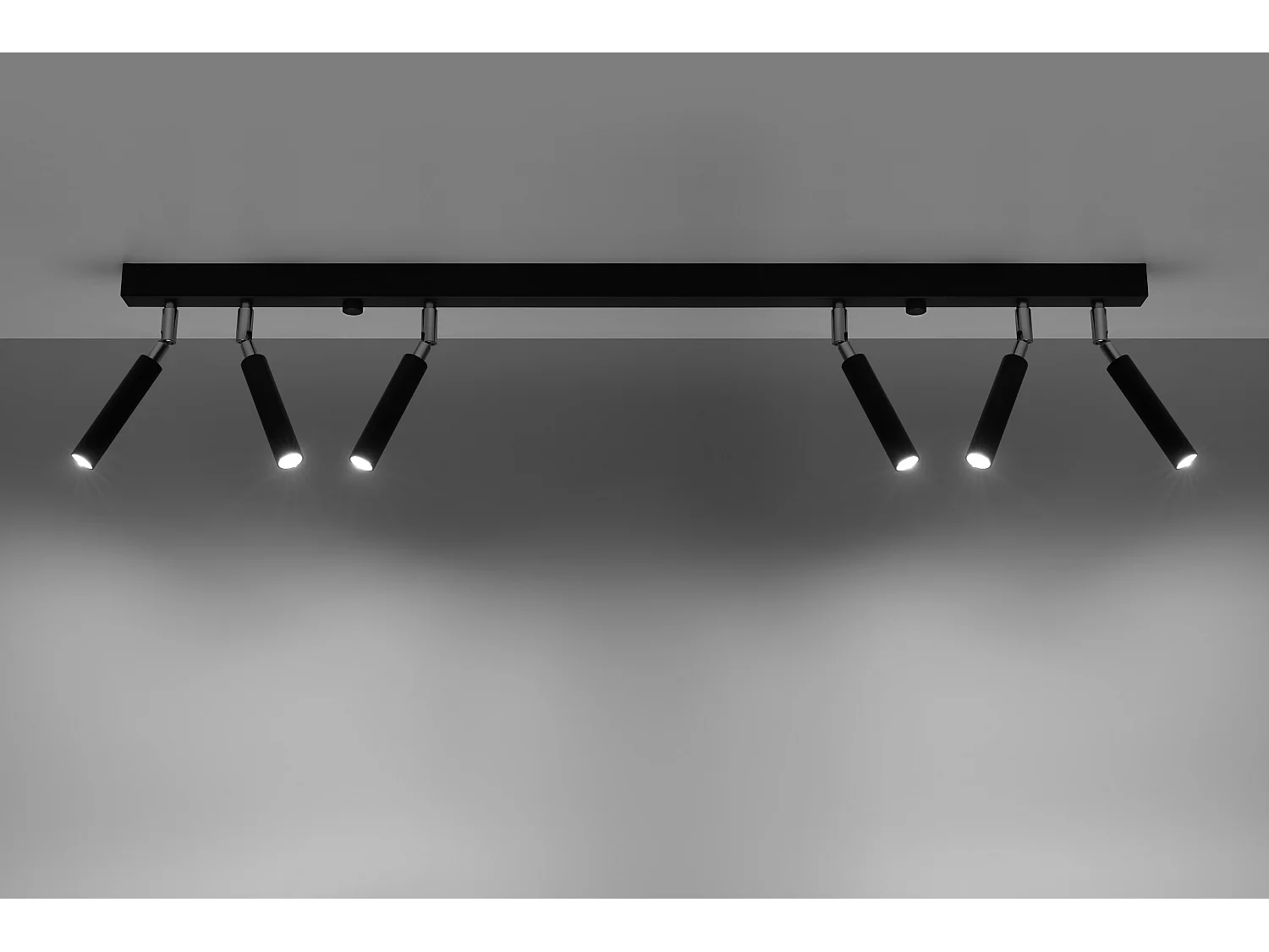 Luminárias De Teto Eyetech Moderno, Alumínio - 6 Lichtbronnen - L.100 X H.20 Cm - Preto