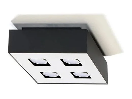 Sollux MONO Plafonnier à 4 Lumières Noir et Blanc, GU10