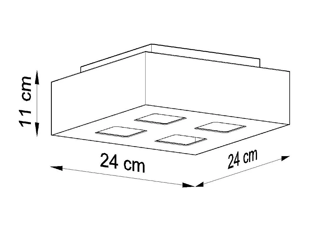 Plafondlampen Mono Minimalistisch Van  - 4 Lichtbronnen - L.24 X H.11 Cm - Zwart Wit