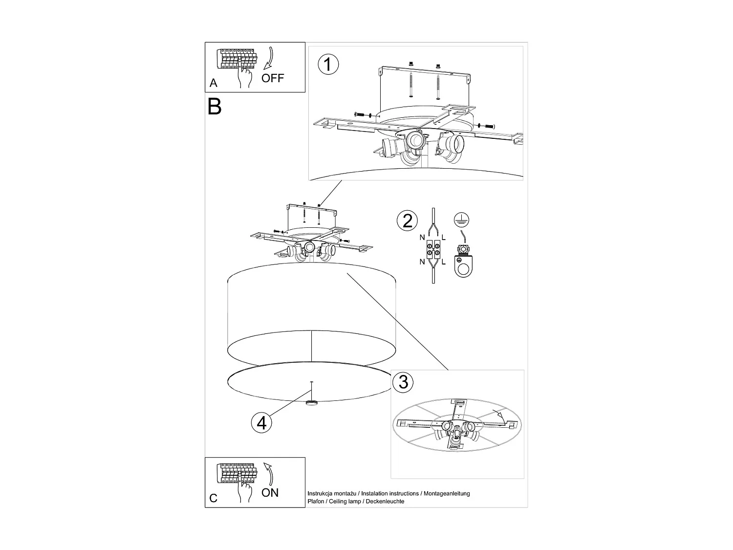Plafondlampen Otto Minimalistisch Van  - 5 Lichtbronnen - L.60 X H.30 Cm - Wit