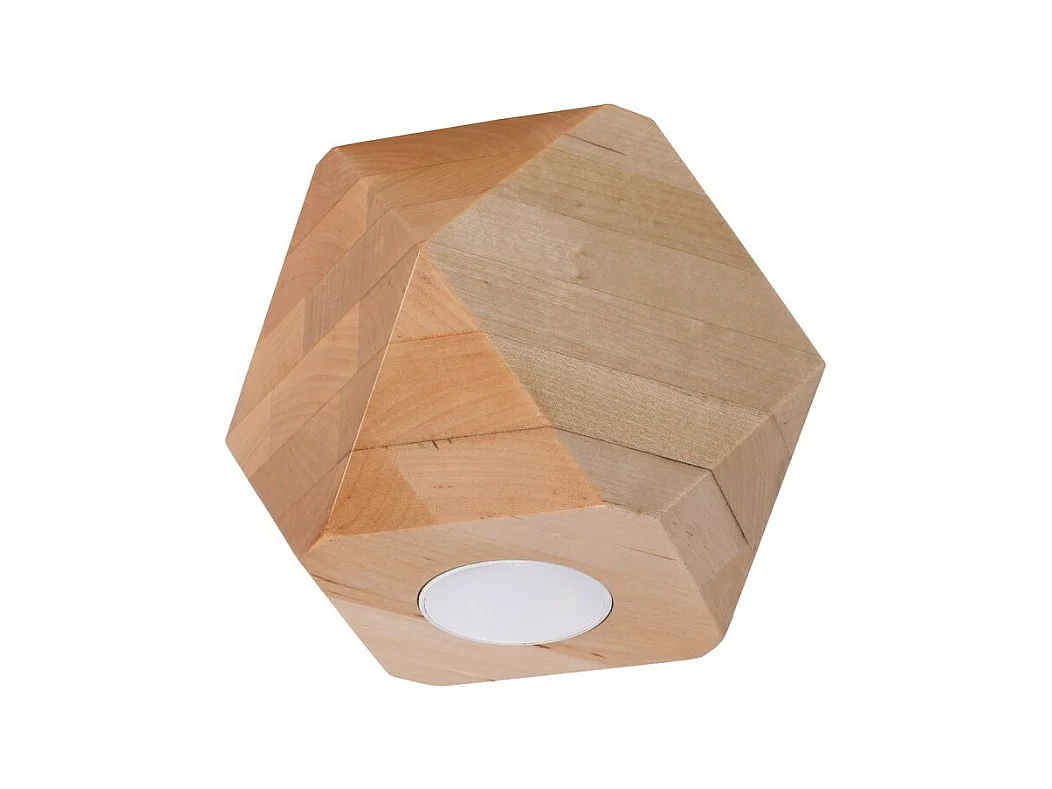 Sollux Lighting Woody Downlight monté en surface, bois naturel, 1x GU10