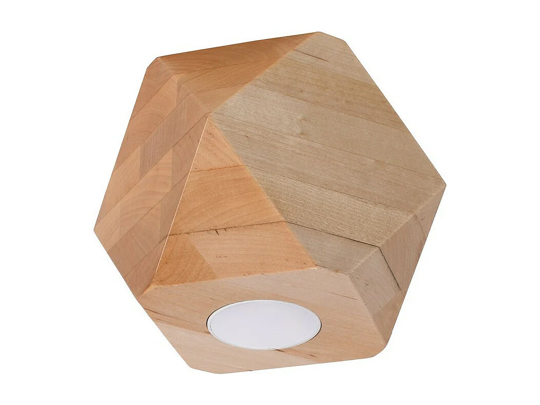 Plafondlampen Woody Scandinavisch Van  - 1 Lichtbronnen - L.12 X H.12 Cm - Natuurlijk Hout