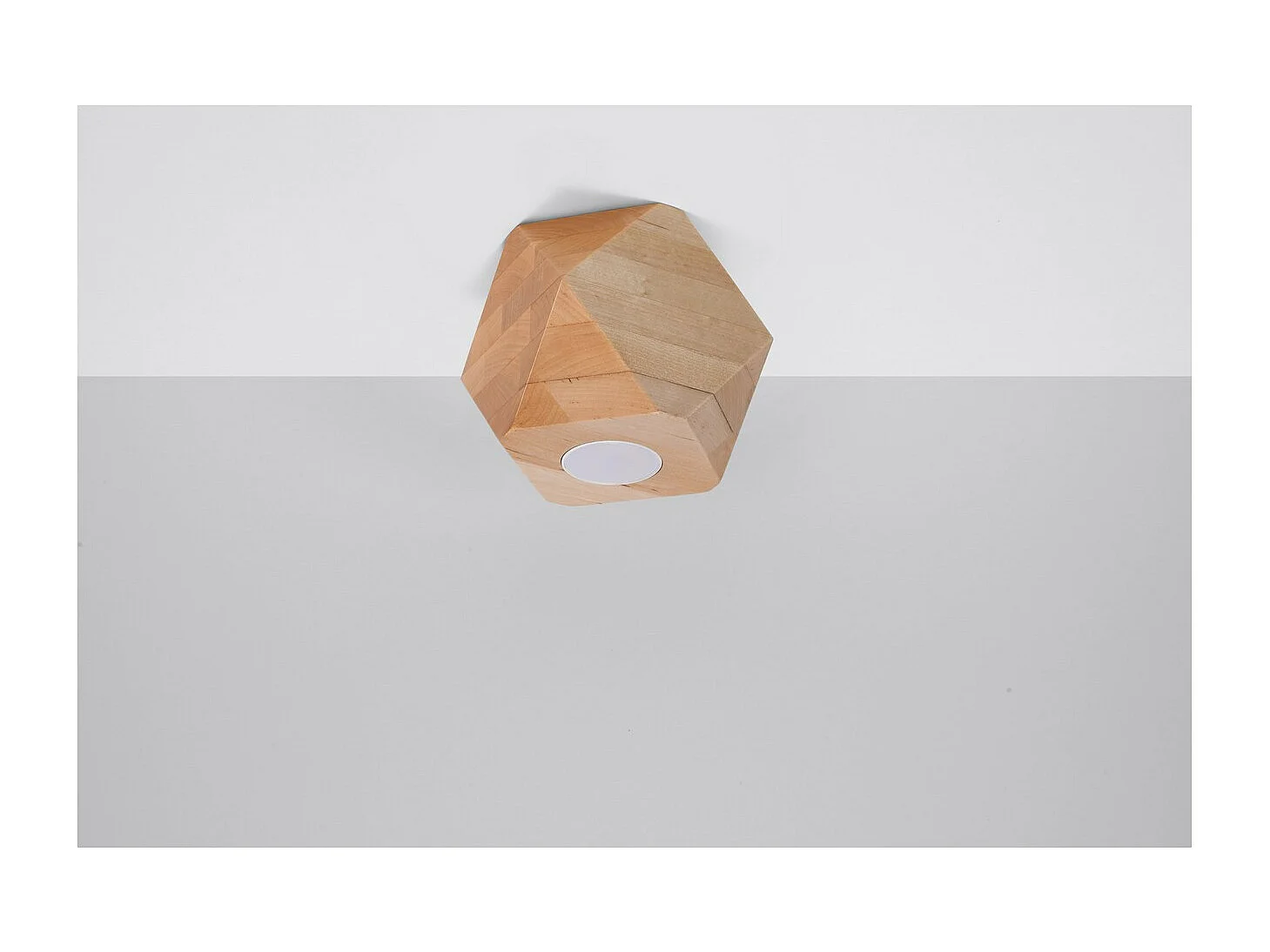 Plafondlampen Woody Scandinavisch Van  - 1 Lichtbronnen - L.12 X H.12 Cm - Natuurlijk Hout