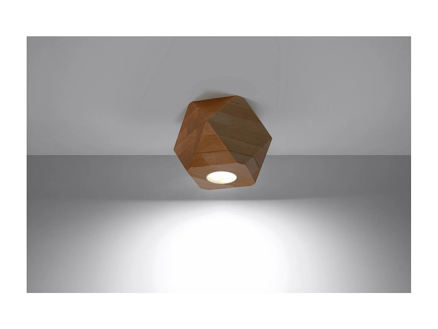Plafondlampen Woody Scandinavisch Van  - 1 Lichtbronnen - L.12 X H.12 Cm - Natuurlijk Hout