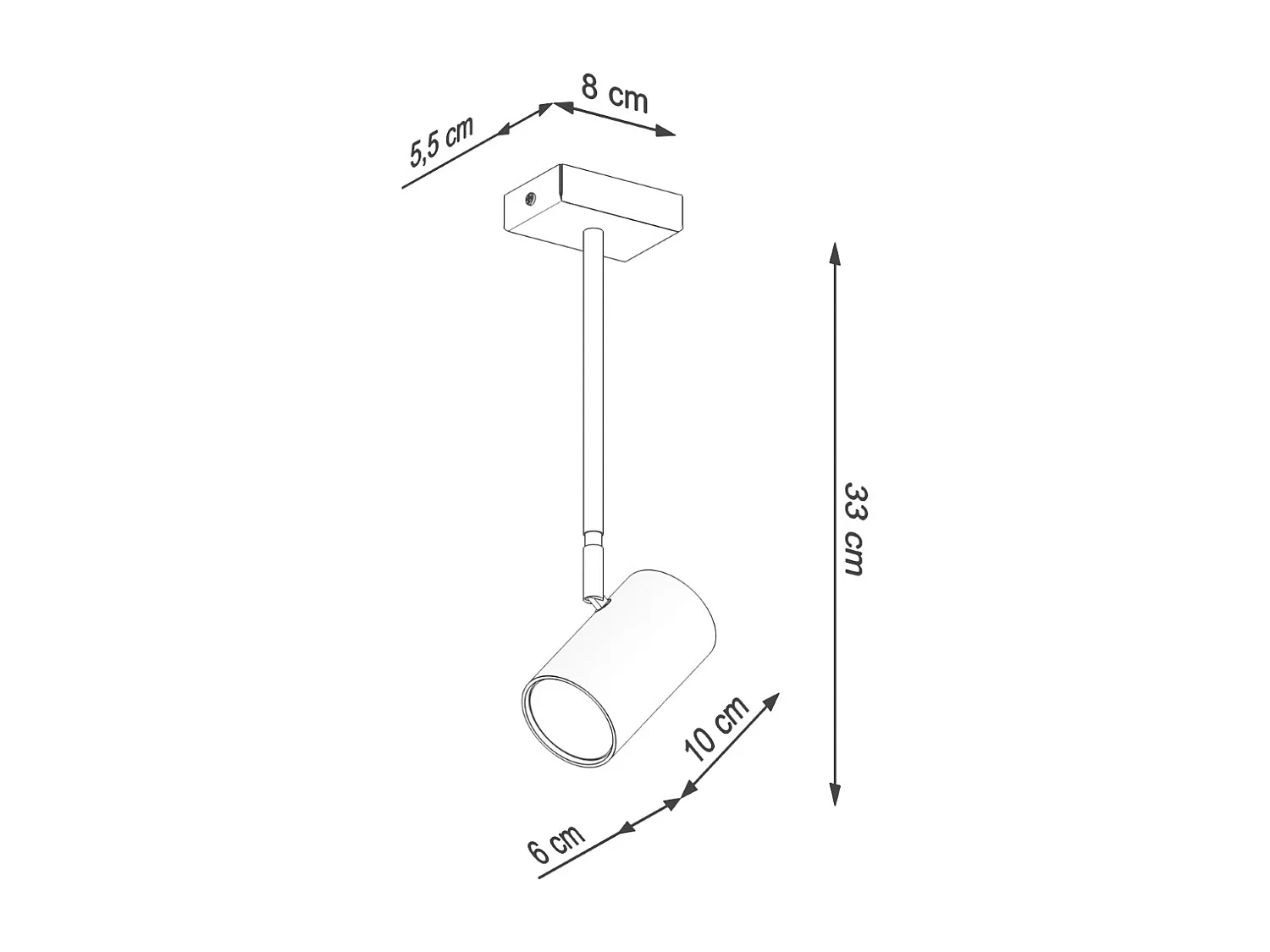 Sollux Lighting Norano Spot simple, noir, 1x GU10