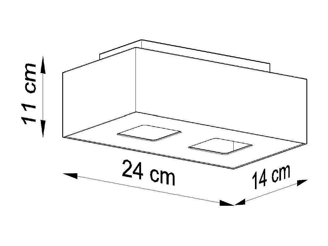Lámparas De Techo Mono Minimalista De Acero - 2 Fuentes Luminosas - L.24 X A.11 Cm - Blanco Negro
