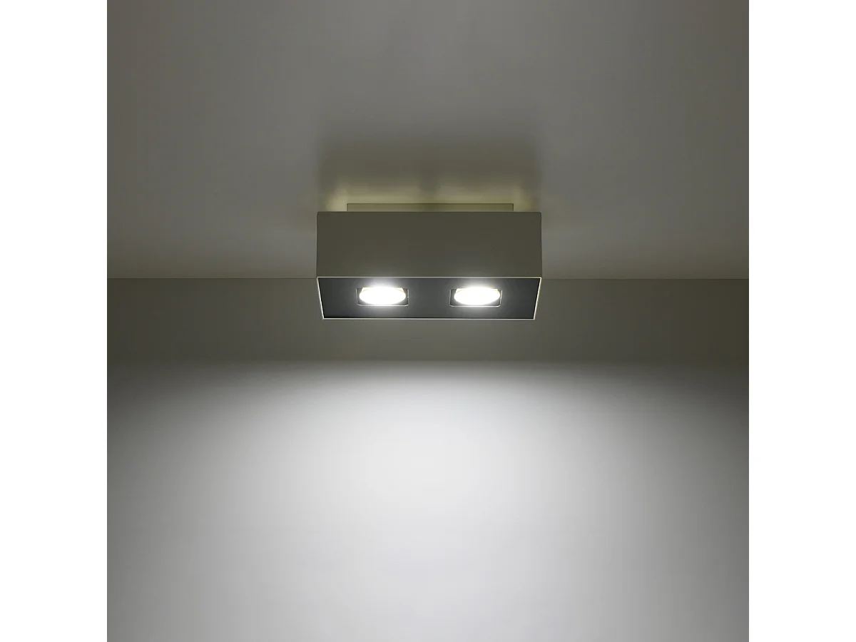 Plafony Minimalistyczny Mono, Stal - 2 Źródło - L.24 X H.11 Cm - Biały/Czarny