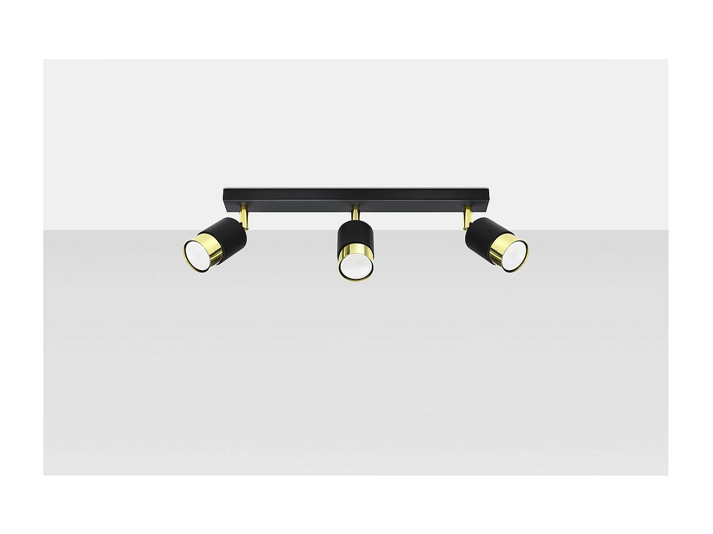 Sollux lichting Nero Deckenstrahlerleiste, Schwarz/Gold, 3x GU10