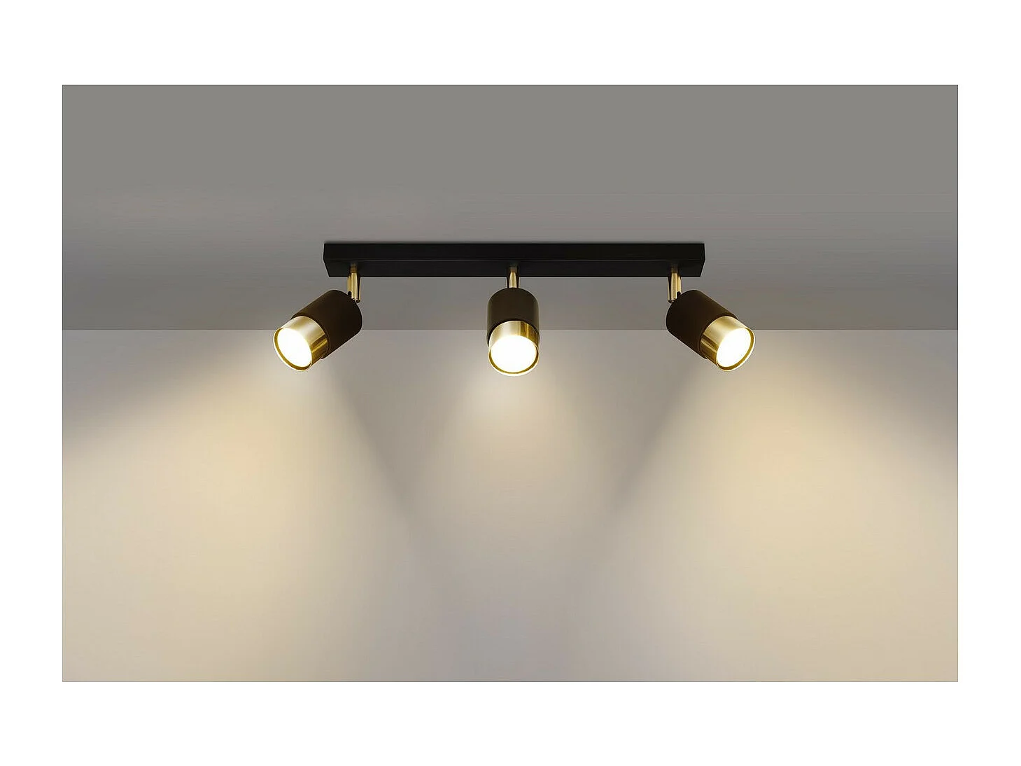 Plafondlampen Nero Modern Van  - 3 Lichtbronnen - L.45 X H.18 Cm - Zwart Goud