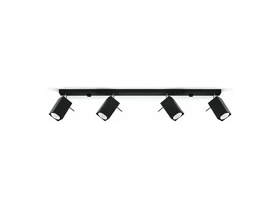 Plafondlampen Merida Modern Van  - 4 Lichtbronnen - L.80 X H.16 Cm - Zwart