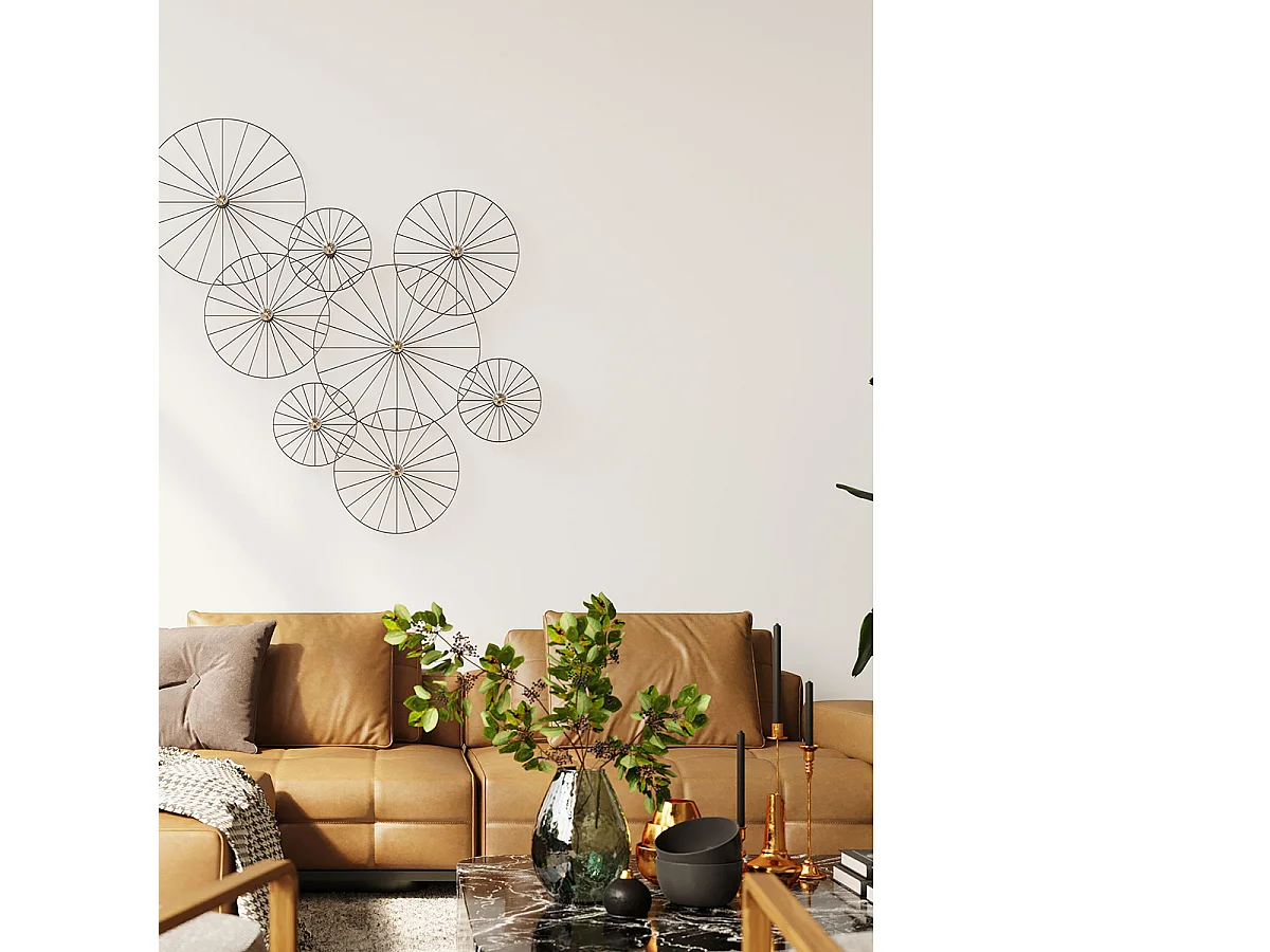 Sollux Lighting Sirkel Aplique, Negro, 30cm, 1x E27