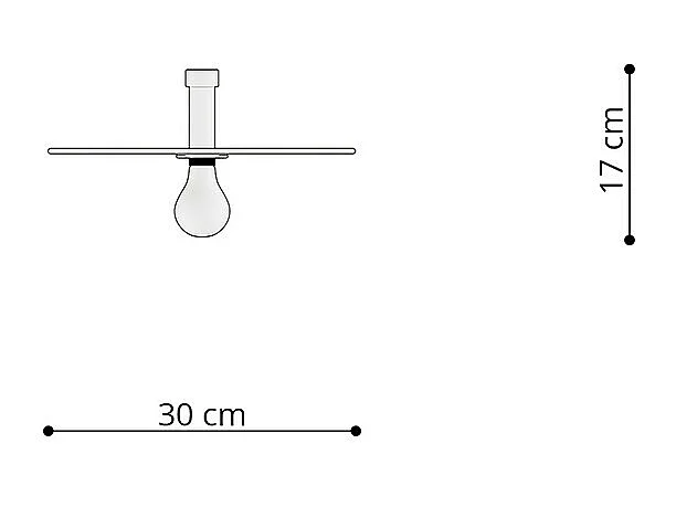 Luminárias De Teto Sirkel Moderno, Aço - 1 Lichtbronnen - L.30 X H.17 Cm - Preto