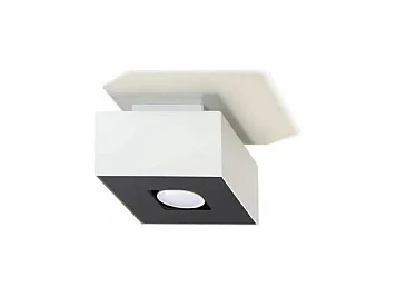 Plafonniers Mono Minimaliste En Acier - 1 Sources Lumineuses - L.14 X H.11 Cm - Blanc Noir