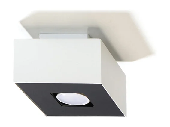Luminárias De Teto Mono Minimalista, Aço - 1 Lichtbronnen - L.14 X H.11 Cm - Branco Preto