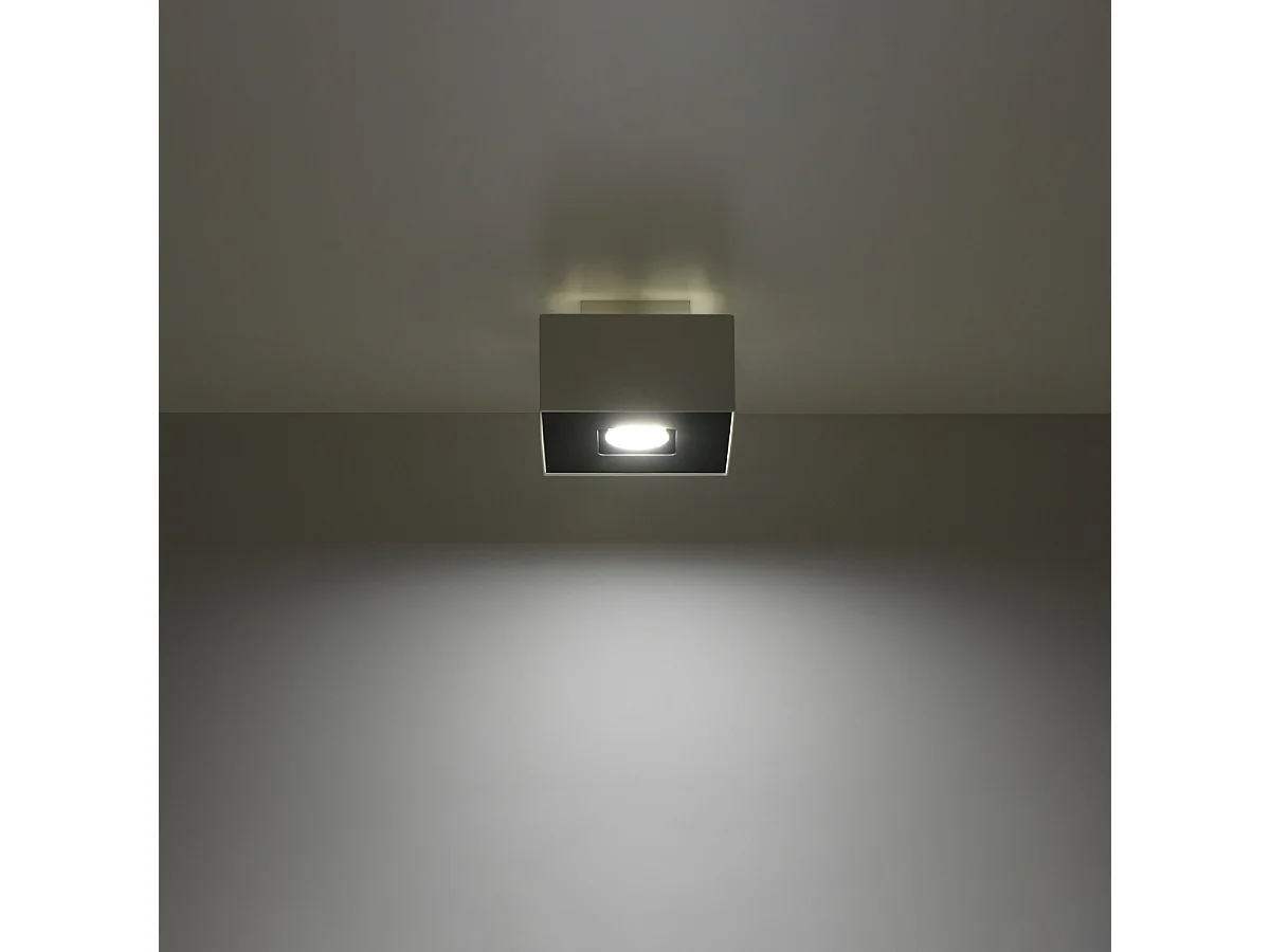 Luminárias De Teto Mono Minimalista, Aço - 1 Lichtbronnen - L.14 X H.11 Cm - Branco Preto