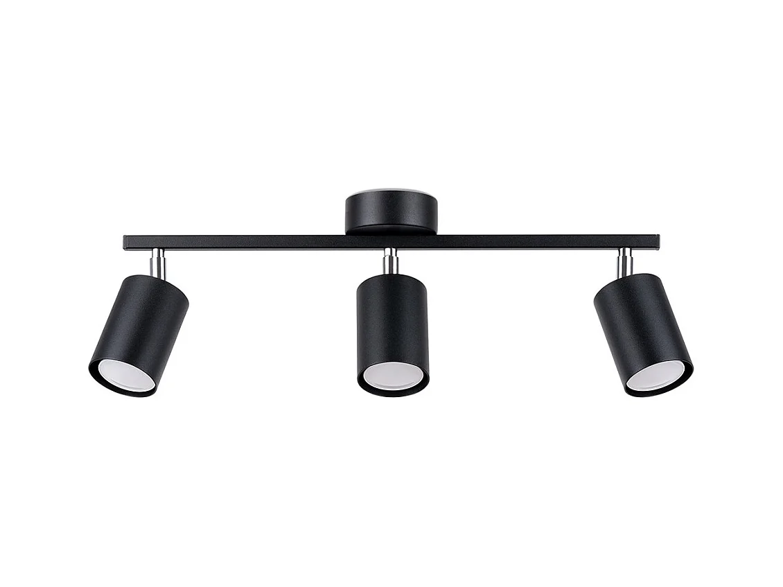 Plafondlampen Lemmi Minimalistisch Van  - 3 Lichtbronnen - L.46 X H.20 Cm - Zwart