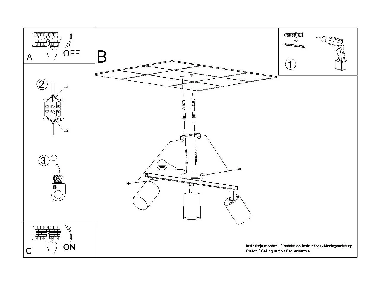 Sollux Lemmi Faretto da soffitto Bar Nero