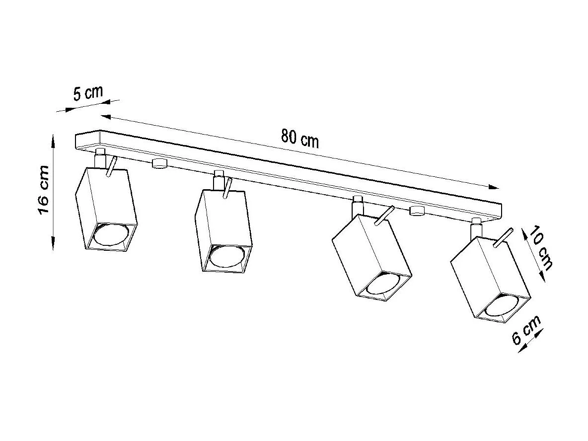 Sollux MERIDA Barre de projecteur à 4 lumières blanc, GU10