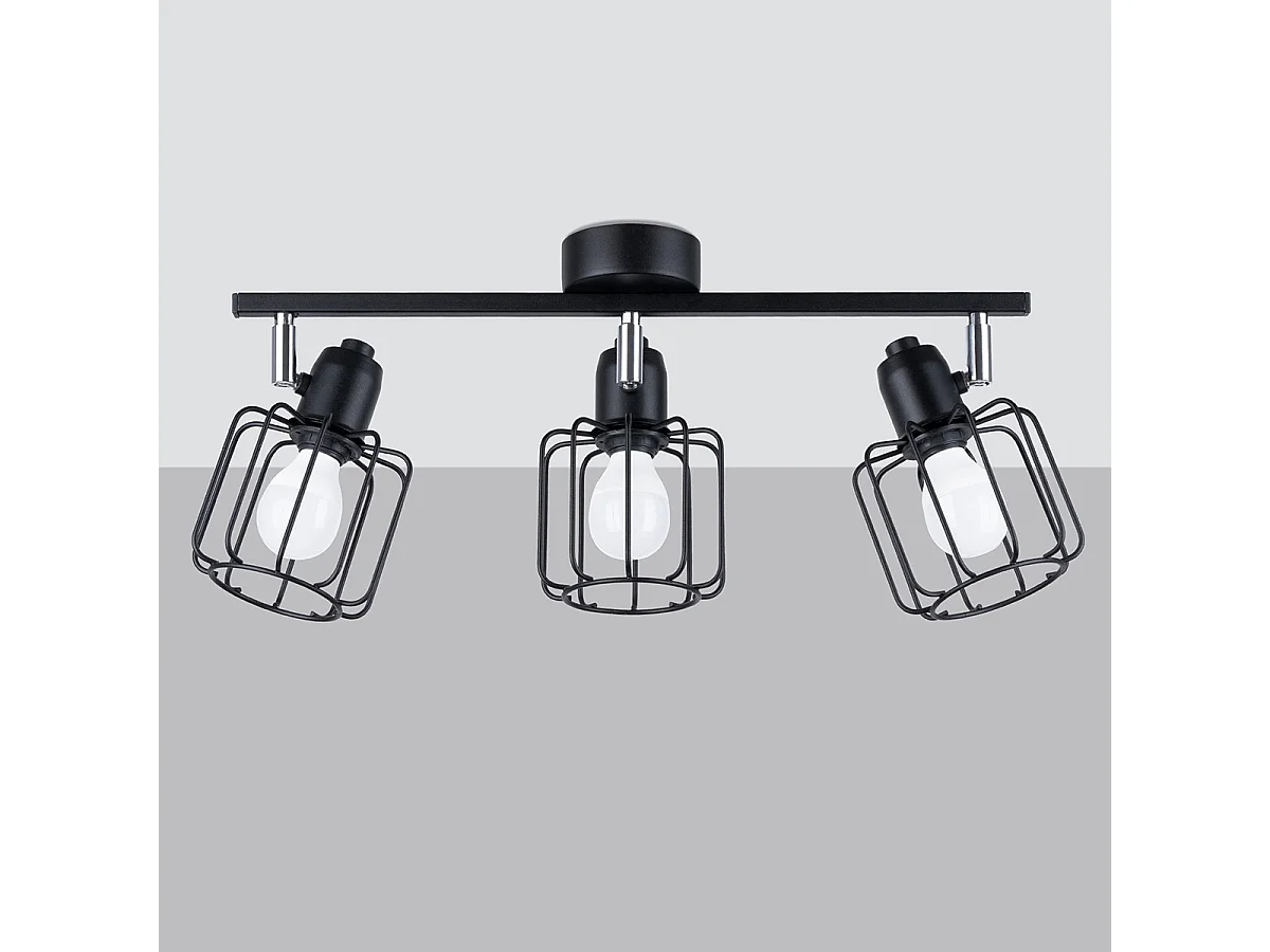 Plafondlampen Beluci Modern Van  - 3 Lichtbronnen - L.48 X H.19 Cm - Zwart