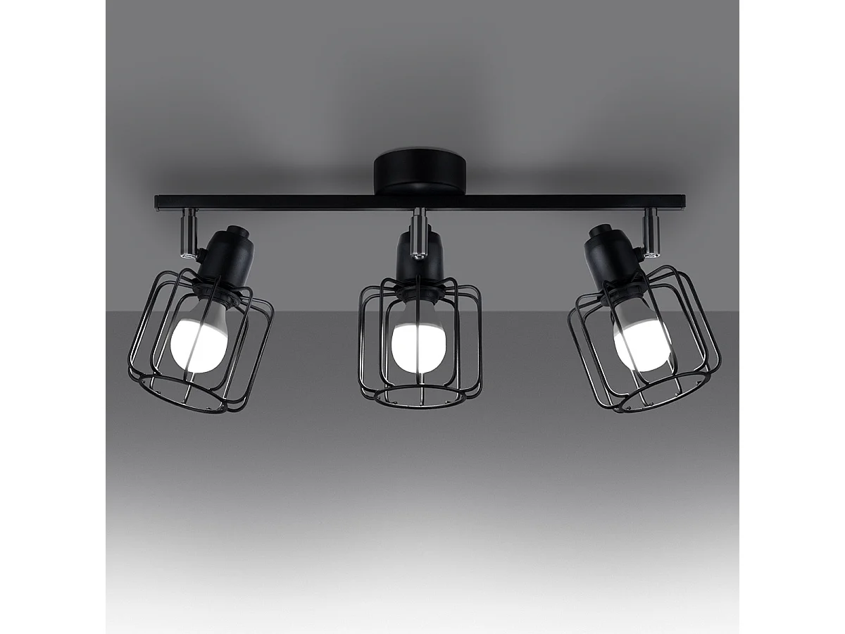 Plafondlampen Beluci Modern Van  - 3 Lichtbronnen - L.48 X H.19 Cm - Zwart