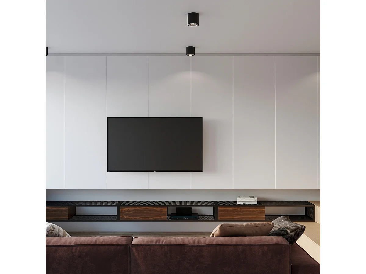 Sollux TIUBE Plafonniers encastrables Ronds Plafonnier Noir GU10