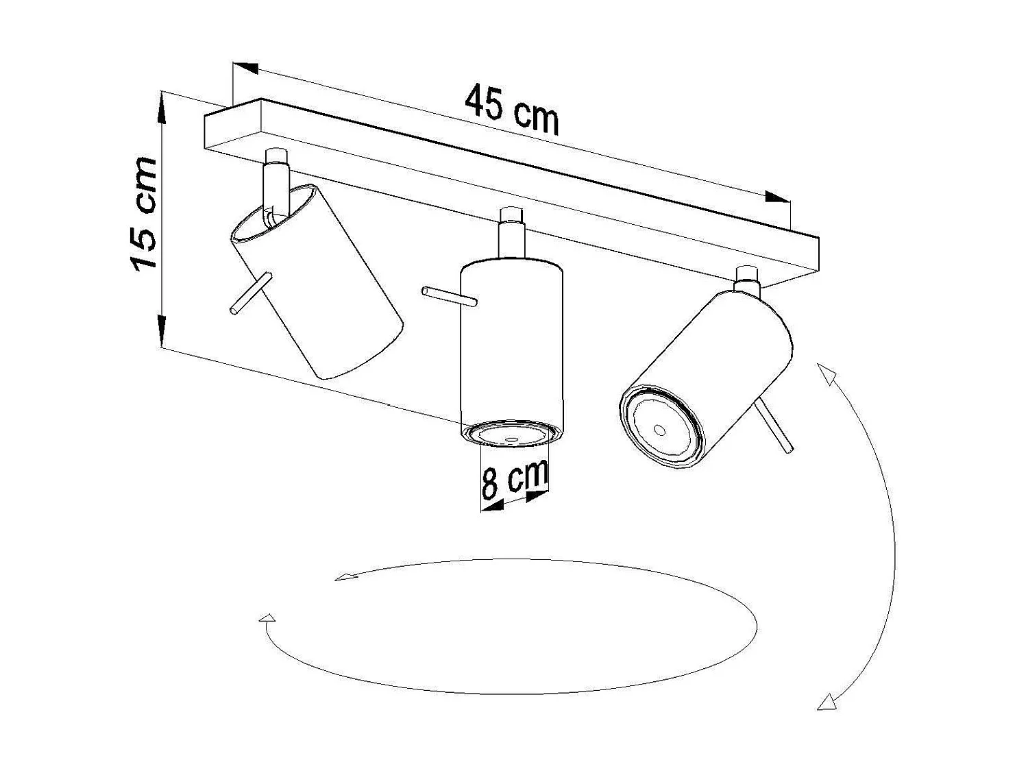 Sollux RING - Barra Faretti 3 Luci Grigio, GU10