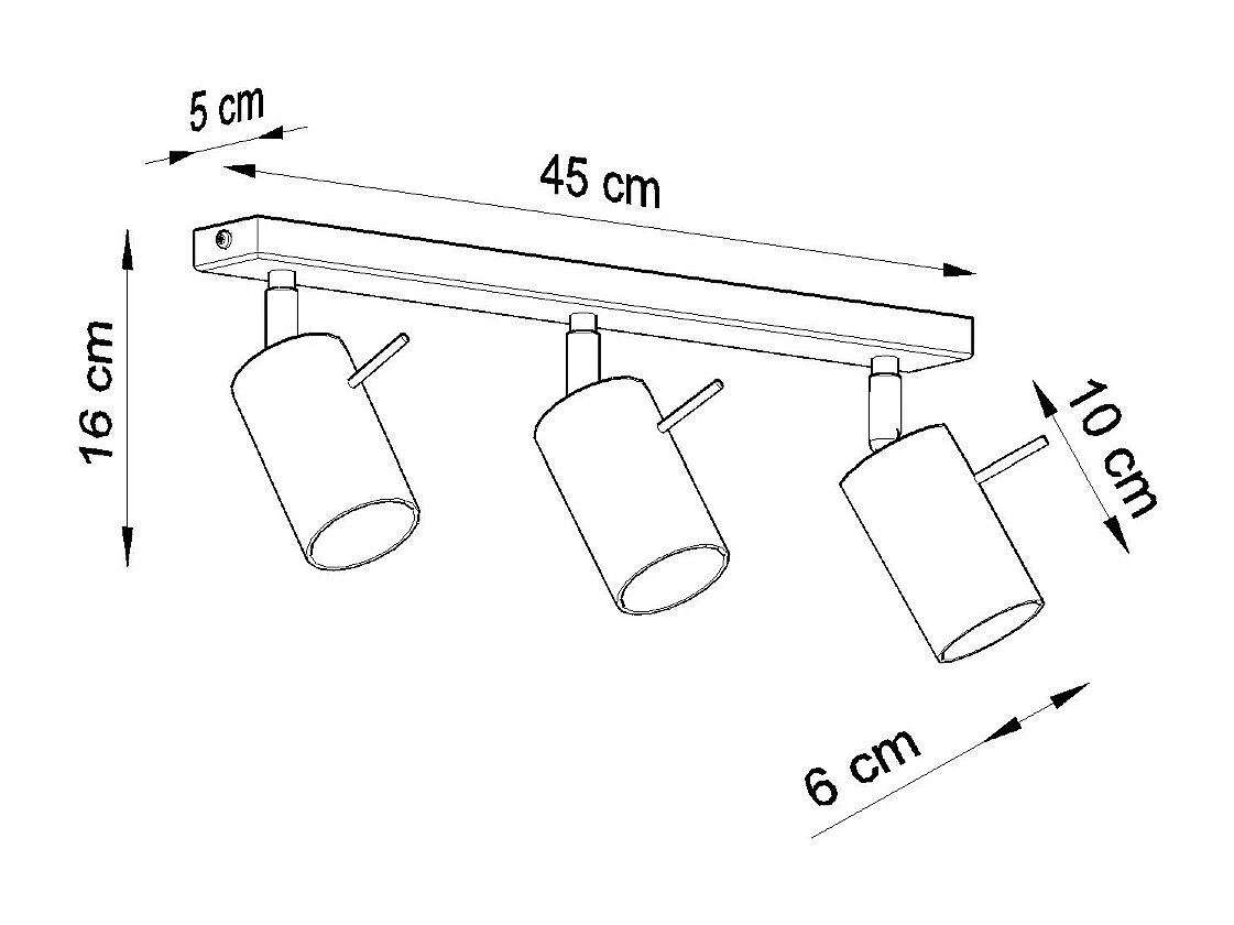 Plafondlampen Ring Modern Van  - 3 Lichtbronnen - L.45 X H.16 Cm - Grijs