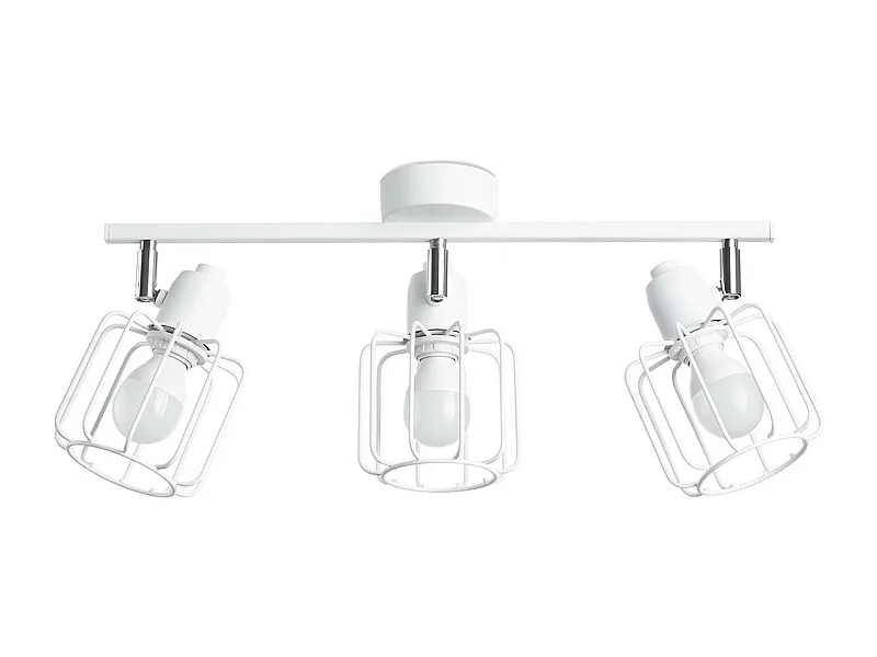 Luminárias De Teto Beluci Moderno, Aço - 3 Lichtbronnen - L.48 X H.19 Cm - Branco