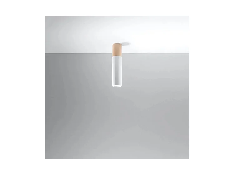 Sollux PABLO Plafonniers encastrables Flush Light Blanc, Bois naturel GU10