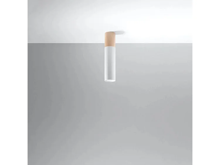 Sollux PABLO Plafonniers encastrables Flush Light Blanc, Bois naturel GU10