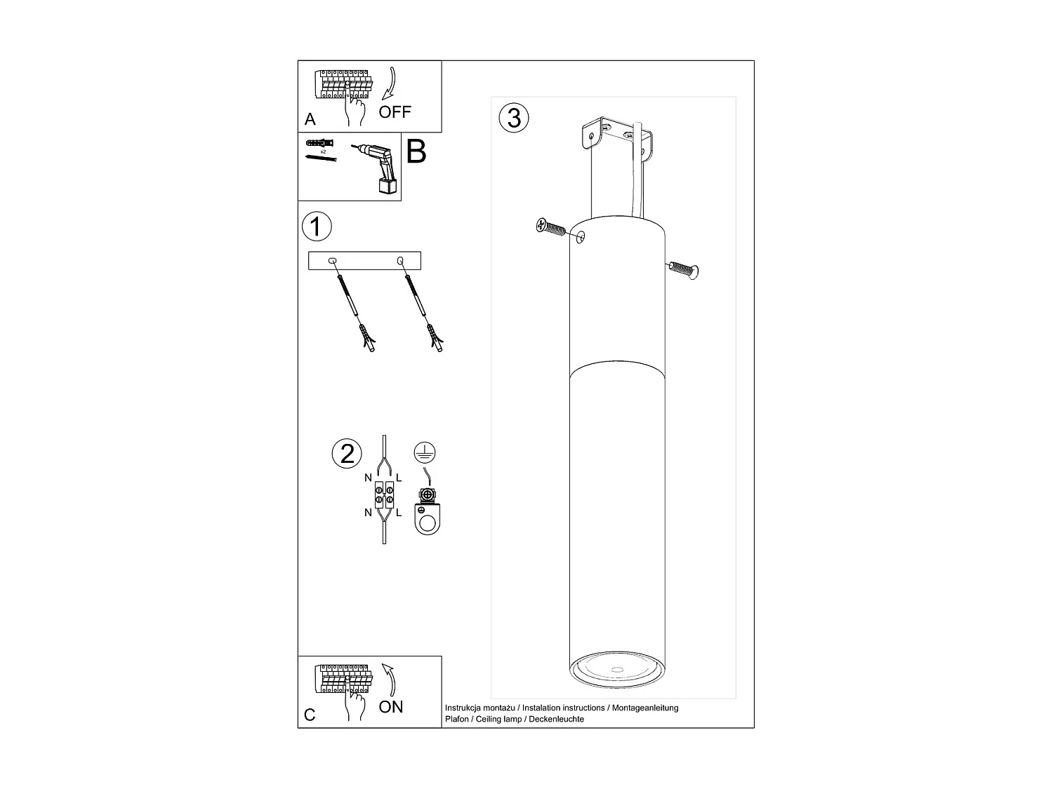 Sollux PABLO Plafonniers encastrables Flush Light Blanc, Bois naturel GU10