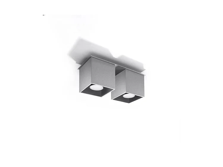 Sollux QUAD Downlight monté sur surface à 2 lumières, gris, GU10