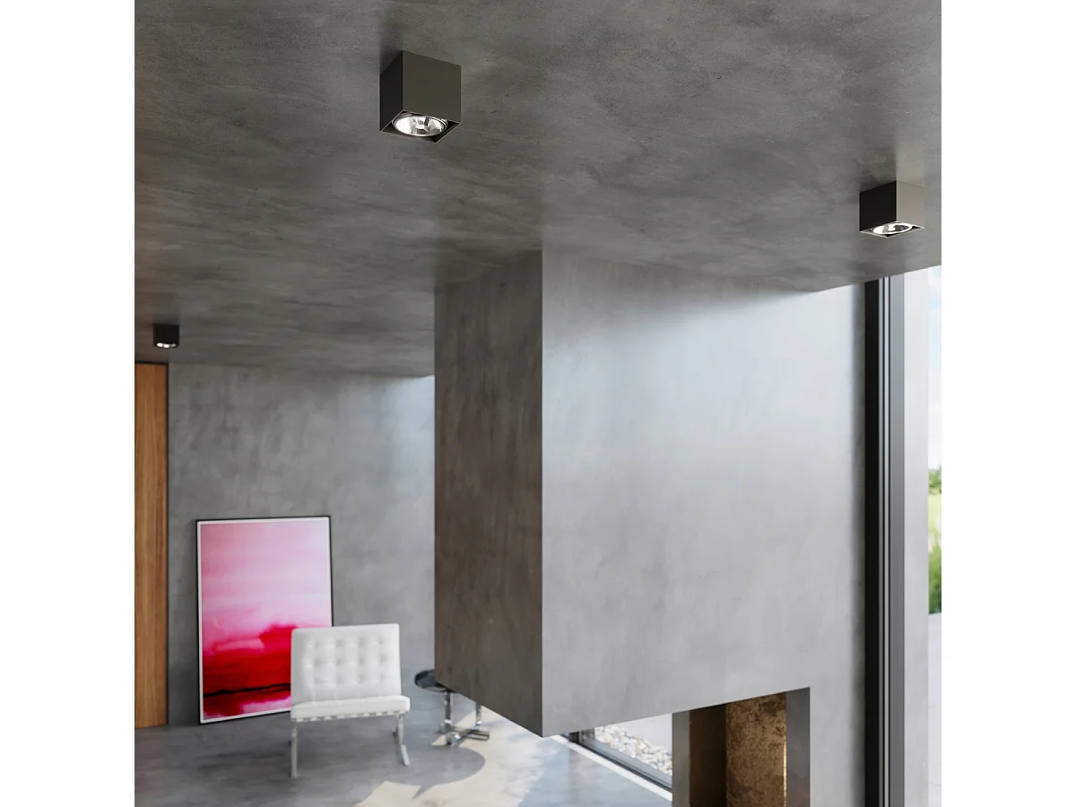 Sollux BLAKE Plafonniers encastrables Square Flush Light Noir GU10