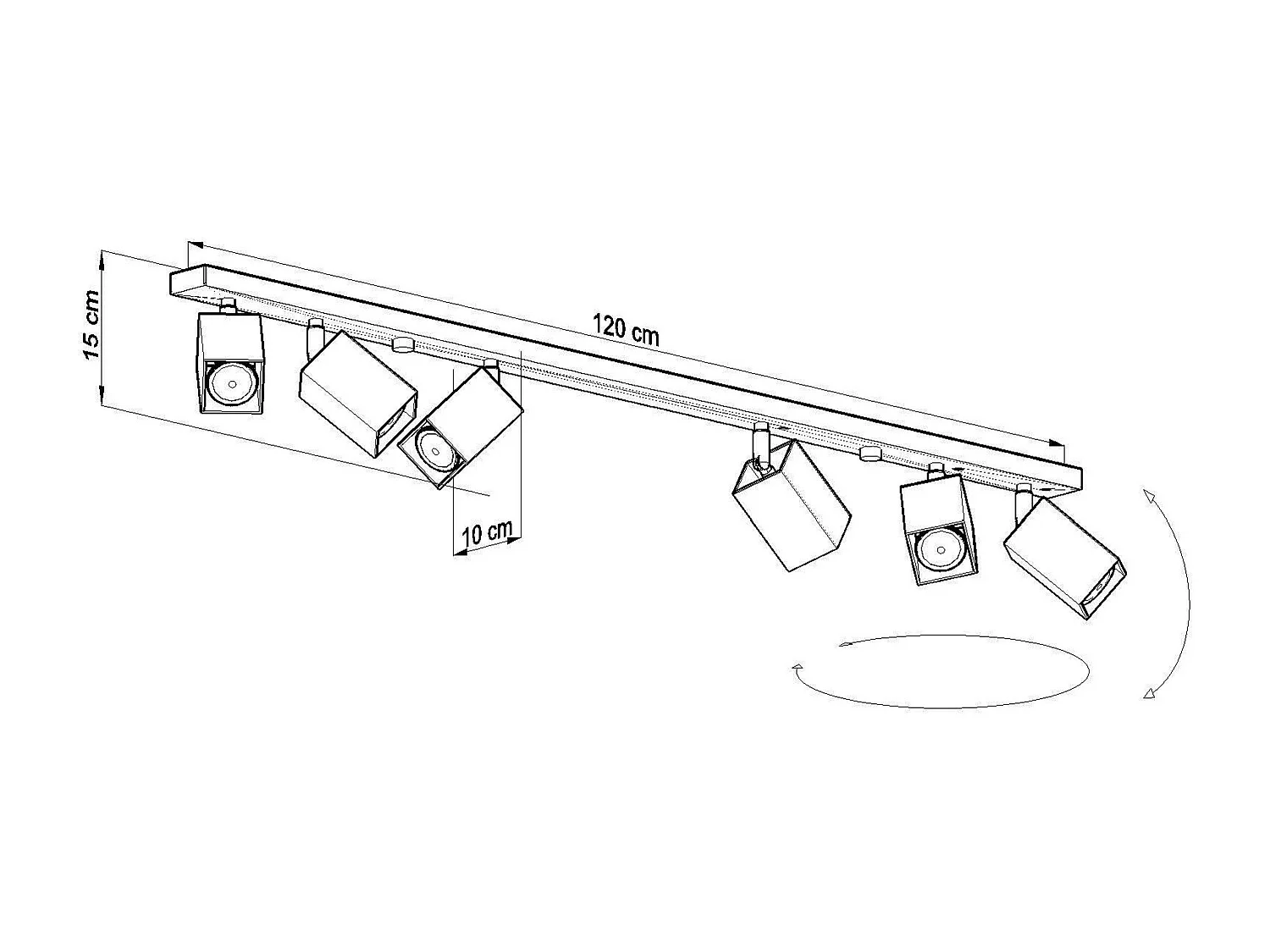 Sollux MERIDA - Barra de 6 focos de luz blanca, GU10