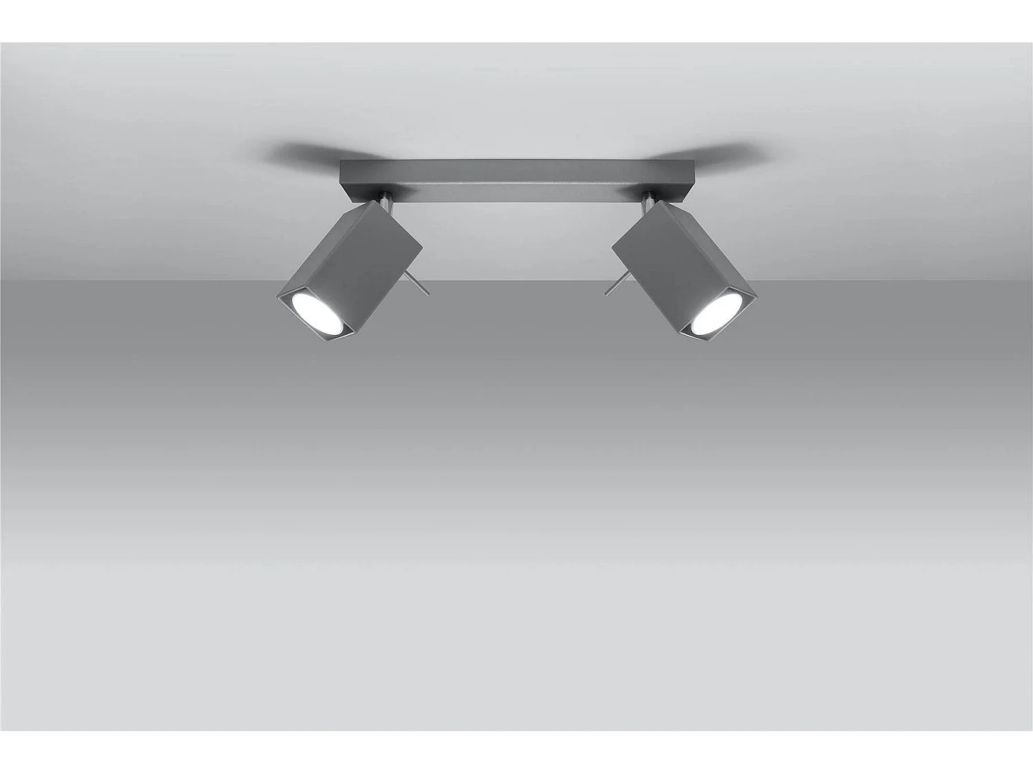 Luminárias De Teto Merida Moderno, Aço - 2 Lichtbronnen - L.30 X H.16 Cm - Cinza