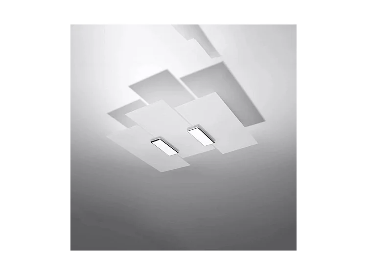 Sollux FABIANO Plafonnier décoratif à 3 ampoules, blanc, chrome, E27