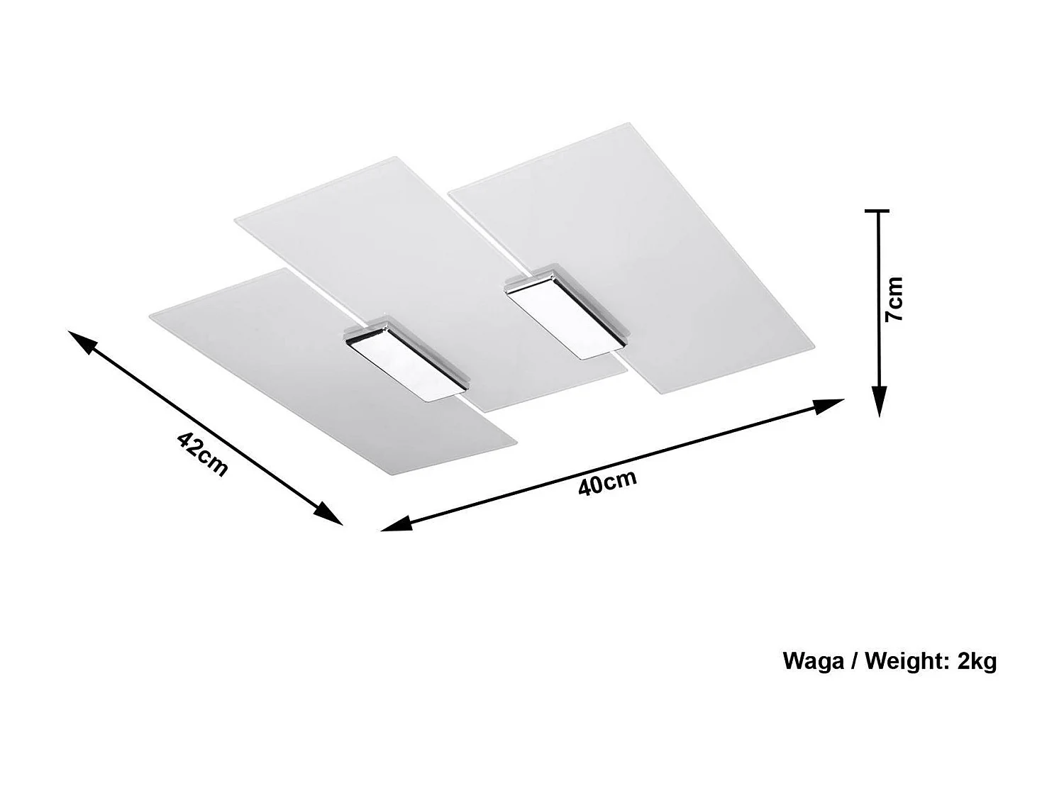 Sollux FABIANO - Lampadario decorativo a 3 luci bianco, cromato, attacco E27