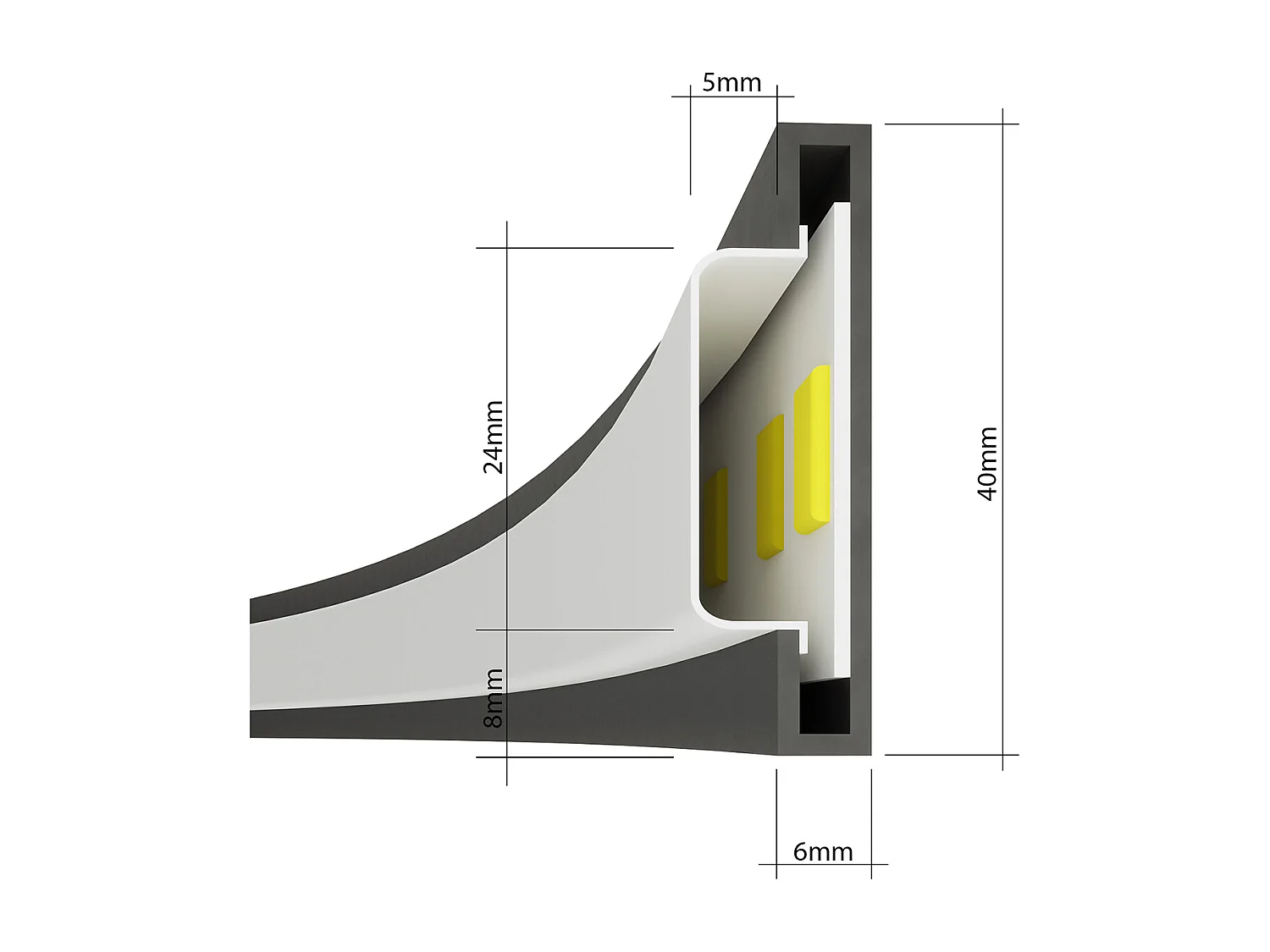Sollux lichting Rio Integriertes LED LED Halbbündiges Licht, Weiß, 3000K, 5520lm