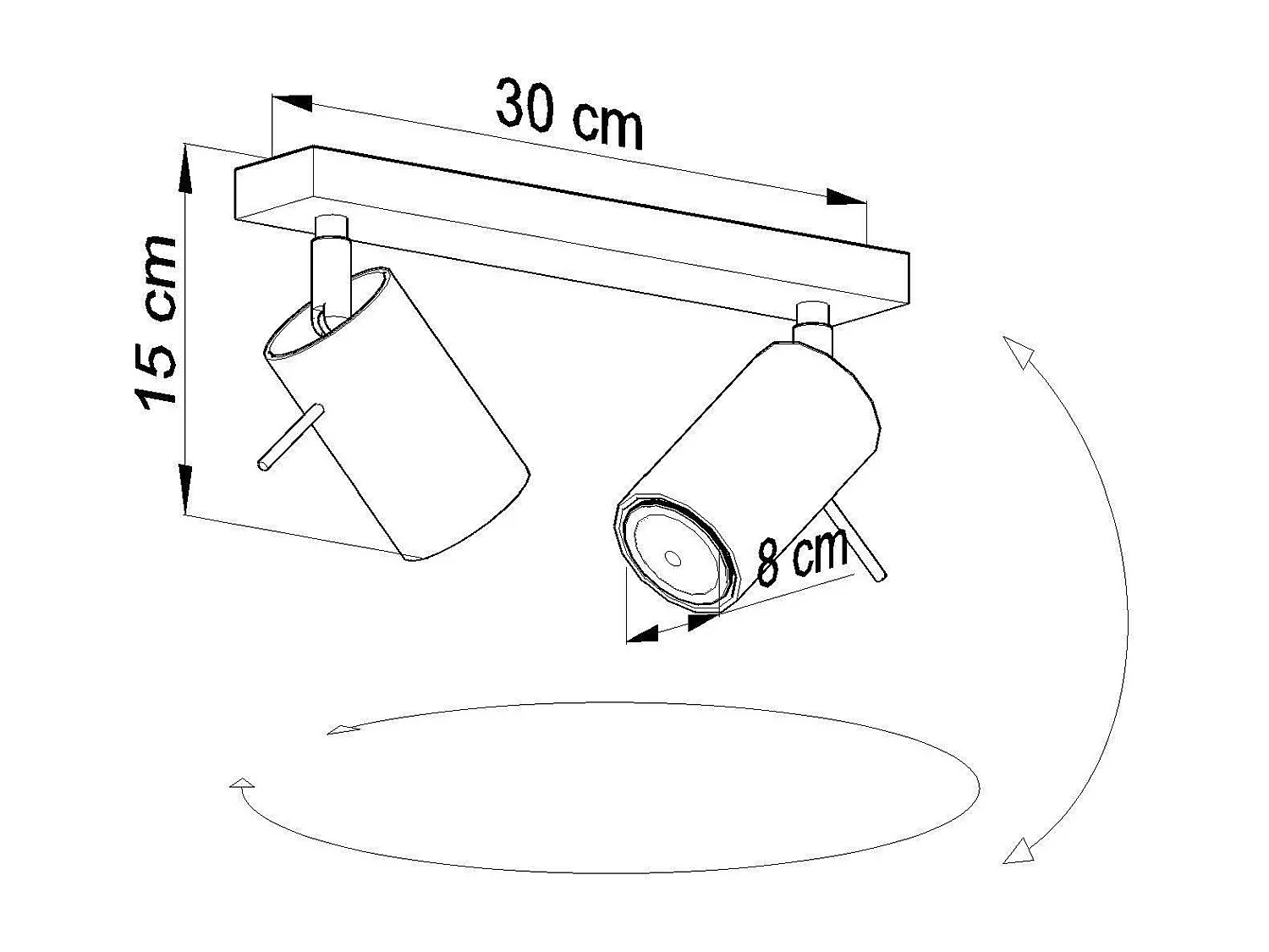 Plafondlampen Ring Modern Van  - 2 Lichtbronnen - L.30 X H.16 Cm - Grijs